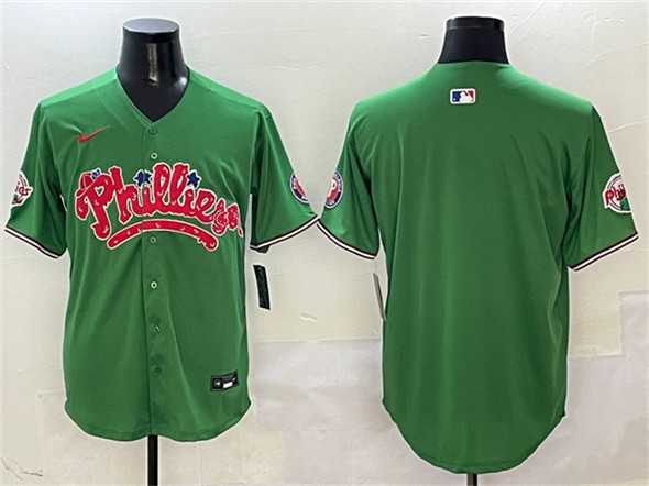 Mens Philadelphia Phillies Blank Green Phanatic Limited Stitched Jersey